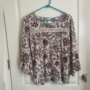 Naif Floral Boho, Fairycore Bell Sleeves Top Size Medium